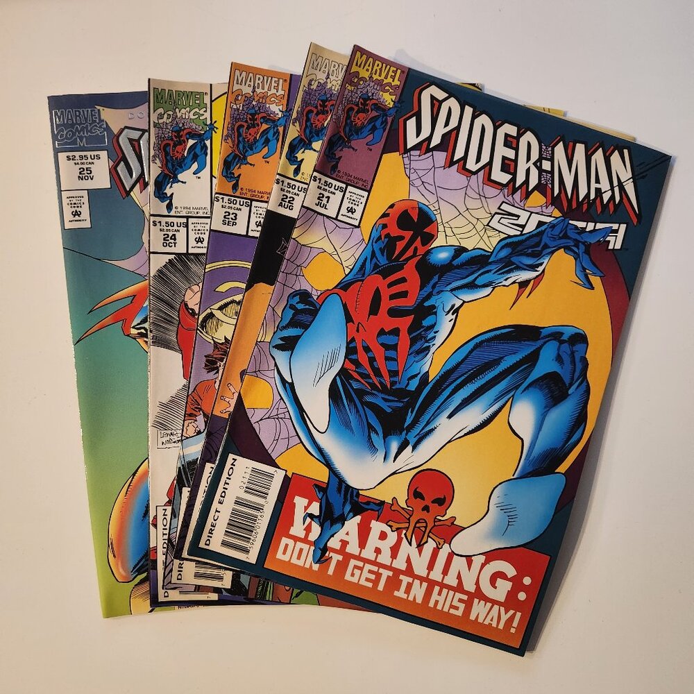 Lot of 5 Spider-Man 2099 Comic Book 21 22 23 24 25 Marvel 1994 Run Comics 90s